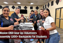 Mission CISD Volunteers Prepare Over 1,000 Backpacks for Back-to-School Bash