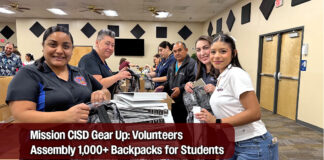 Mission CISD Volunteers Prepare Over 1,000 Backpacks for Back-to-School Bash