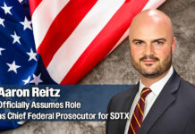 Aaron Reitz Sworn In as U.S. Attorney for the Southern District of Texas