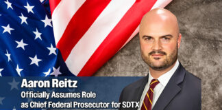 Aaron Reitz Sworn In as U.S. Attorney for the Southern District of Texas