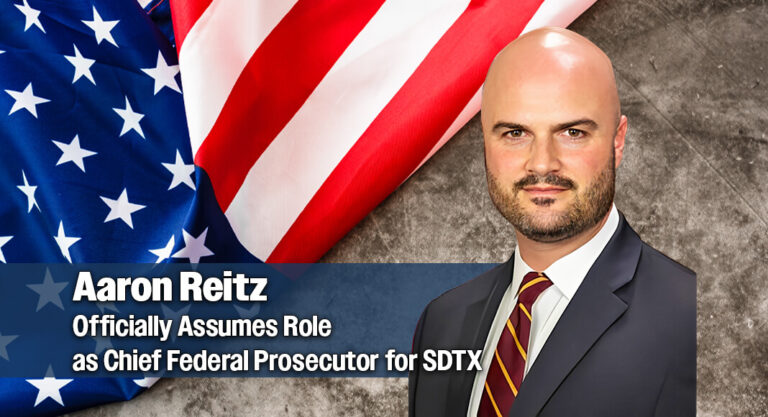 Aaron Reitz Sworn In as U.S. Attorney for the Southern District of Texas