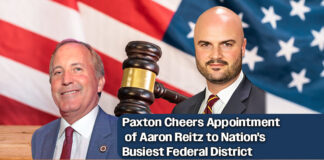 Texas AG Paxton Congratulates Aaron Reitz on Assumption of SDTX U.S. Attorney Role