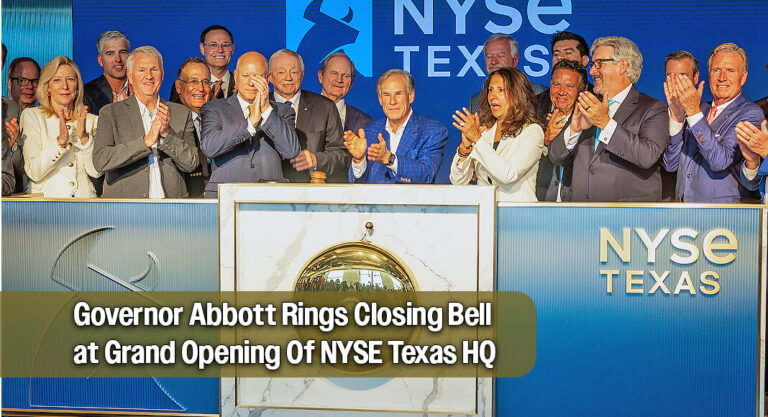 Governor Abbott Rings Closing Bell At Grand Opening Of NYSE Texas HQ
