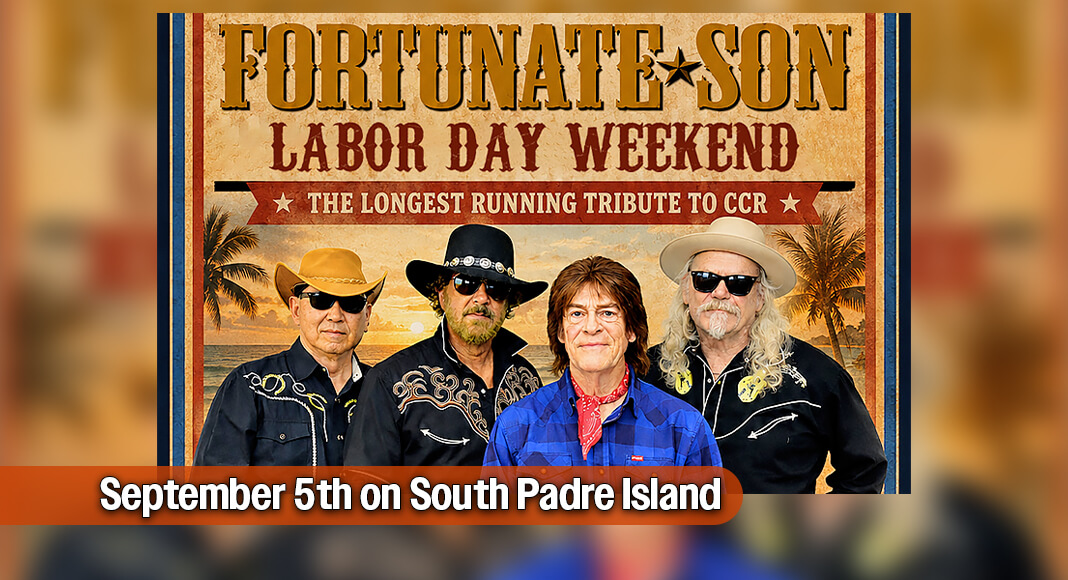 Fortunate Son, celebrated as the world’s most authentic tribute to Creedence Clearwater Revival (CCR), will perform live in concert on Saturday, September 5, 2026, at the Cameron County Amphitheater on South Padre Island. Courtesy image