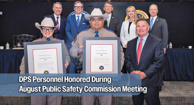 DPS Personnel Honored During August Public Safety Commission Meeting