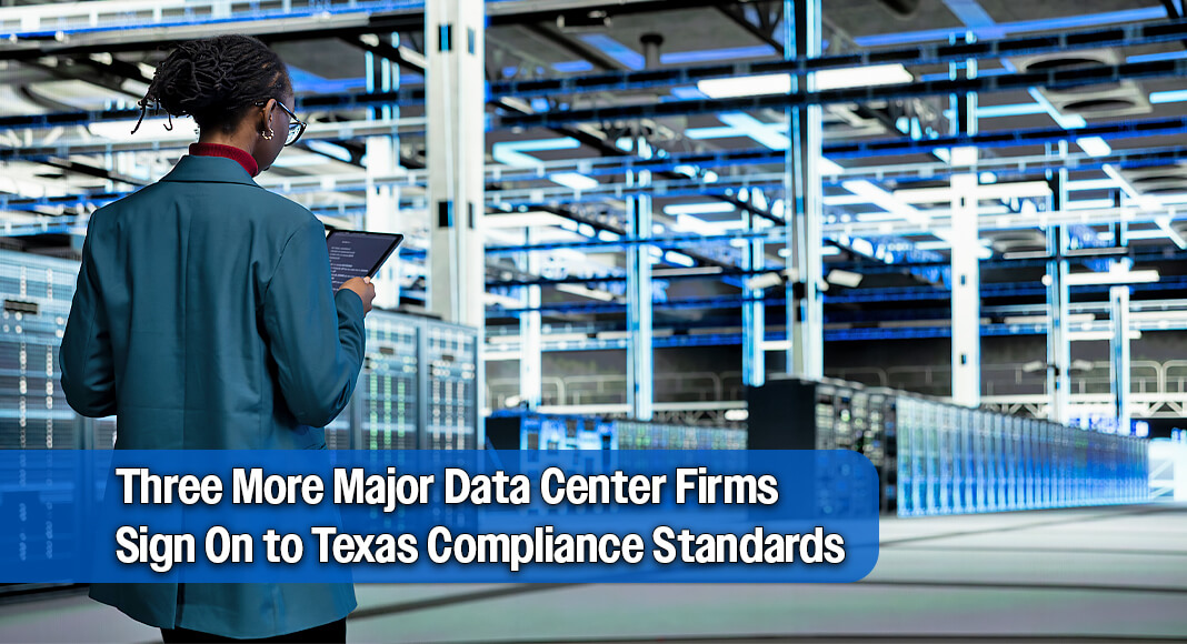 Governor Greg Abbott announced that data center companies Skybox, Digital Realty, and Mara will comply with the standards and guidelines he established for data centers. Image for illustration purposes