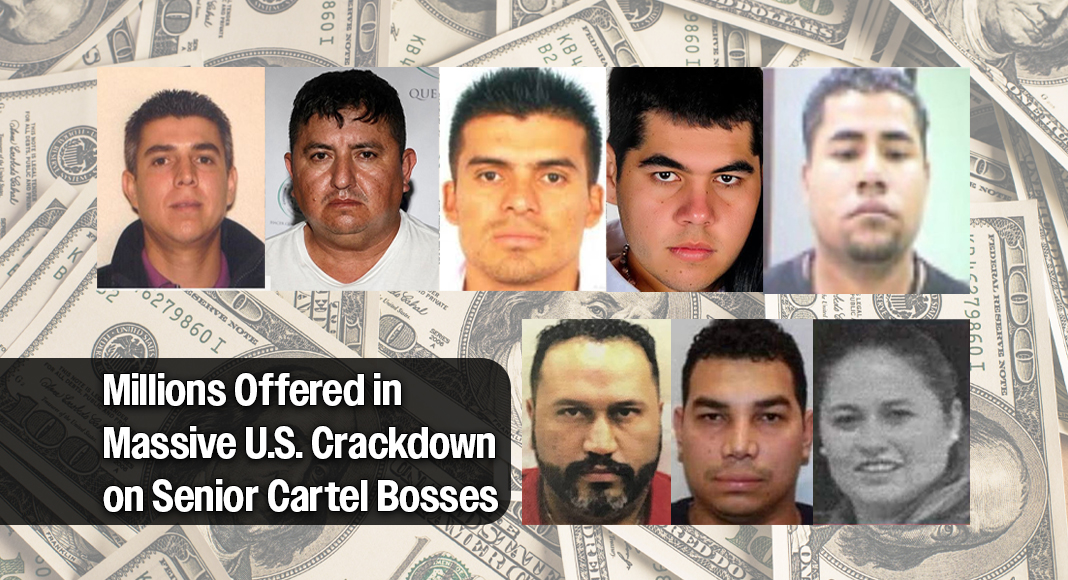 More than $100 Million Offered for Information Leading to the Arrests and/or Convictions of Eight CJNG Fugitives. Images courtesy of US Department of Justice