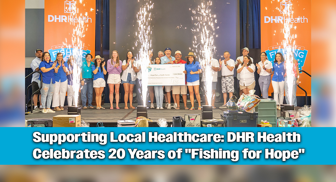 A Celebration of Hope: At the South Padre Island Convention Center, organizers of DHR Health’s 20th Annual Fishing for Hope Tournament presented grand check totaling $524,130 to representatives of Hope Family Health Center. Proceeds from this year’s event will support the clinic’s mission of providing essential medical services to economically disadvantaged, medically uninsured and underserved children and adults throughout the Rio Grande Valley. Image courtesy of DHR Health