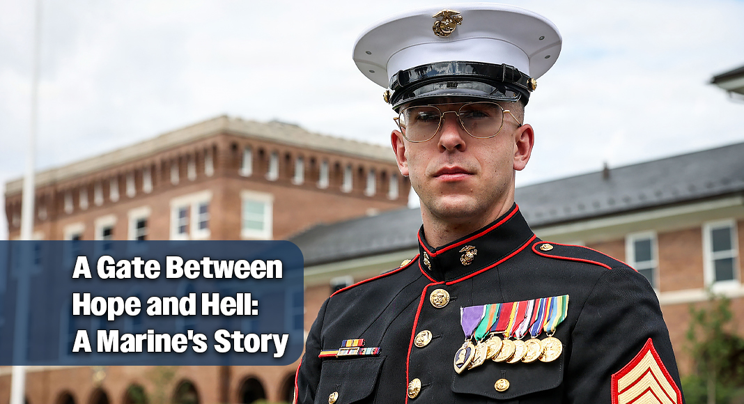 Marine Corps Sgt. Noah Smith, a squad leader assigned to the 3rd Platoon, Bravo Company, Marine Barracks Washington, poses for a photo in Washington, July 29, 2026. Smith, who was severely wounded during the August 2021 Abbey Gate attack in Kabul, Afghanistan, while assigned to Golf Company, 2nd Battalion, 1st Marine Regiment, now serves at the "Oldest Post of the Corps," passing on lessons of resilience, combat readiness and noncommissioned officer leadership to a new generation of Marines Photo credit: Marine Corps Cpl. Brynn L. Bouchard via USDOW