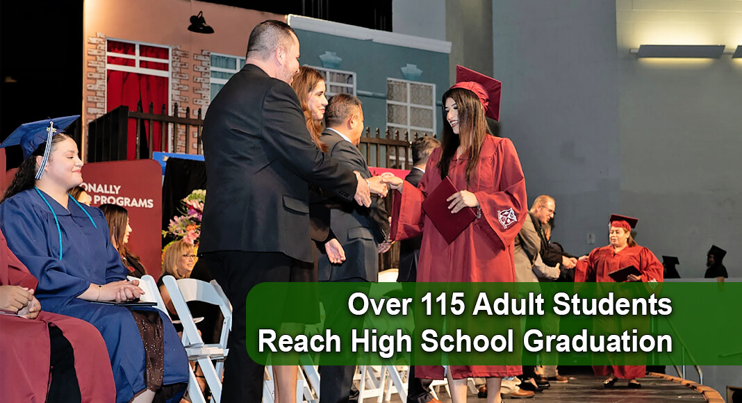 A record-breaking 117 adult students from Pharr-San Juan-Alamo Independent School District’s (PSJA ISD) College, Career & Technology Academy (CCTA) graduated on Thursday, August 20, 2026. Image courtesy of PSJA ISD