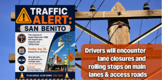 Removal of overhead power lines to impact expressway traffic in San Benito, Aug. 30