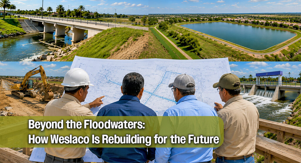City of Weslaco and regional partners collaborate on drainage infrastructure, flood mitigation, and long-term planning to strengthen community resilience while supporting responsible economic growth. Image for illustration purposes.