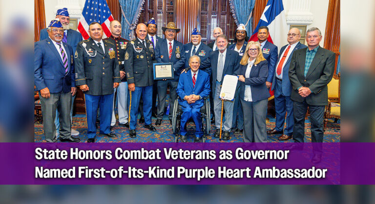 Governor Declares Purple Heart Day, Named Purple Heart Ambassador