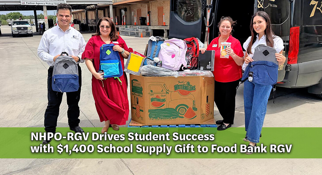 School supplies collected during NHPO-RGV's August networking mixer will help local students start the 2026-27 school year prepared for success. Image courtesy of STHS