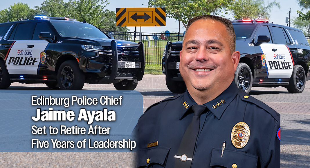 Edinburg Police Chief Jaime Ayala. Courtesy image. Bgd image @EdinburgPoliceDept/ via facebook