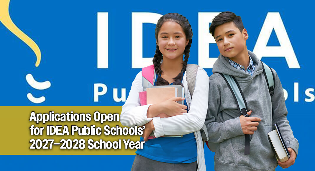 IDEA Public Schools in the Rio Grande Valley is now accepting applications for the 2027-28 school year. Right now, IDEA Rio Grande Valley currently serves nearly 34,000 students in 51 schools. Image for illustration purposes. Bgd: Facebook