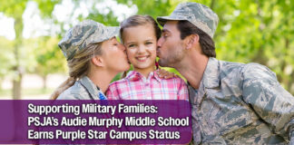 PSJA’s Audie Murphy Middle School Recognized as Purple Star Campus for Two-Year Term