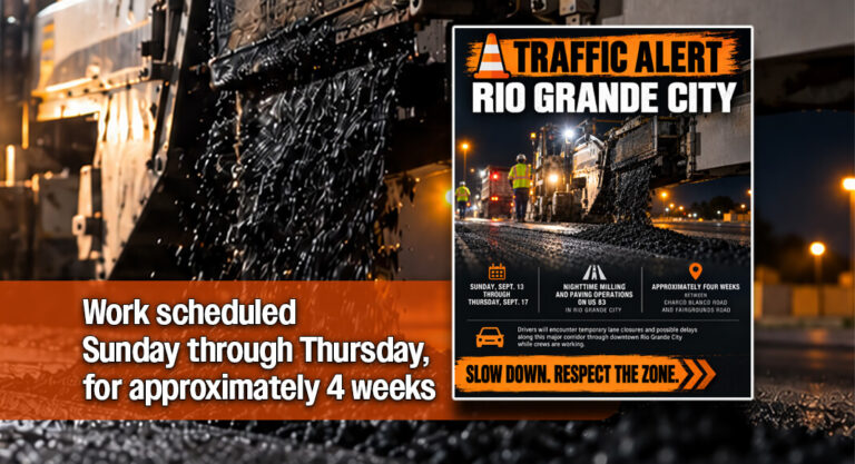 Nightly Milling, Paving Planned on US 83 in Rio Grande City