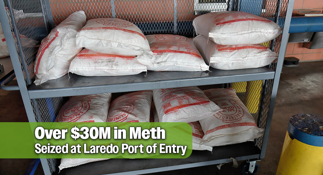 CBP officers discovered 76 bags containing 3,395.91 pounds of methamphetamine. USCBP image