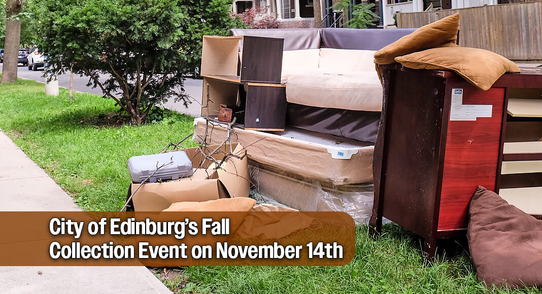 The City of Edinburg is hosting its upcoming Fall Collection Event—"Fall Haul: Clear It Out This Fall!"—on Saturday, November 14, 2026, from 8 a.m. to 12 p.m. Image for illustration purposes