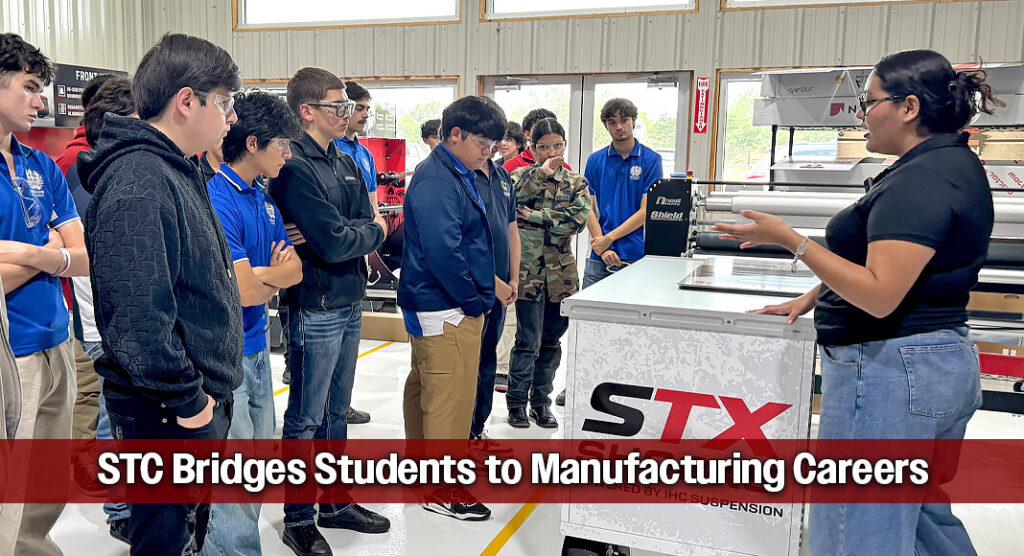 South Texas College’s Advanced Manufacturing Technology (AMT) program celebrated Manufacturing Day at STC’s Technology Campus, connecting students with industry leaders, hands-on demonstrations and tours with local manufacturers. Students heard from Valeo Site General Manager Francois Vermeulen, who was keynote speaker at the event. STC image